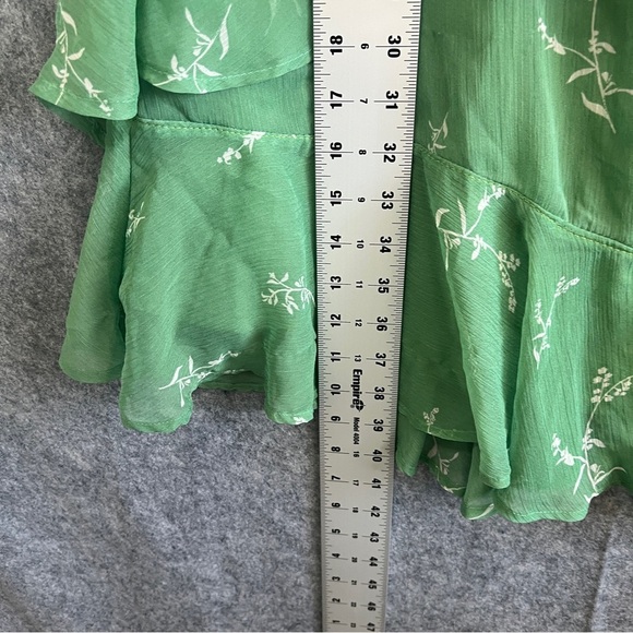 NEON ROSE Printed Tiered Lined Midi Dress Green Floral Size Large - Picture 8 of 10